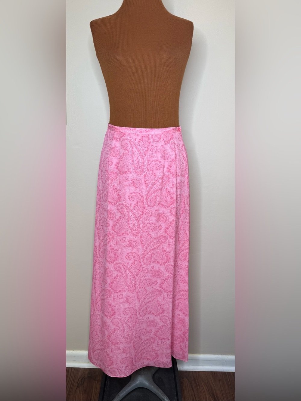 Talbots Silk Paisley-Print Maxi Skirt Vintage Size 4
